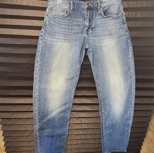 Five Four Tyron Straight Leg Distressed Blue Jeans Size 33x30.5" Lined Pockets
